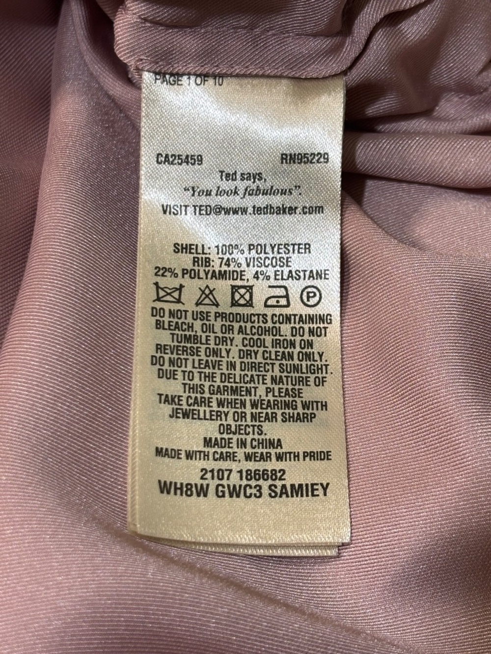 Like New [Ted Baker] Pink Sleeveless Ruched Knit Silky Blouse Top | 3 · Medium - Picture 11 of 15